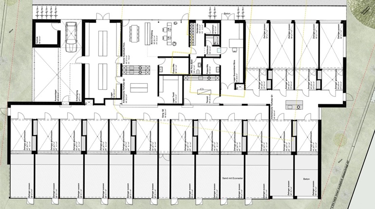 Grundriss des Gebäudes der Tollwut Quarantäne Station