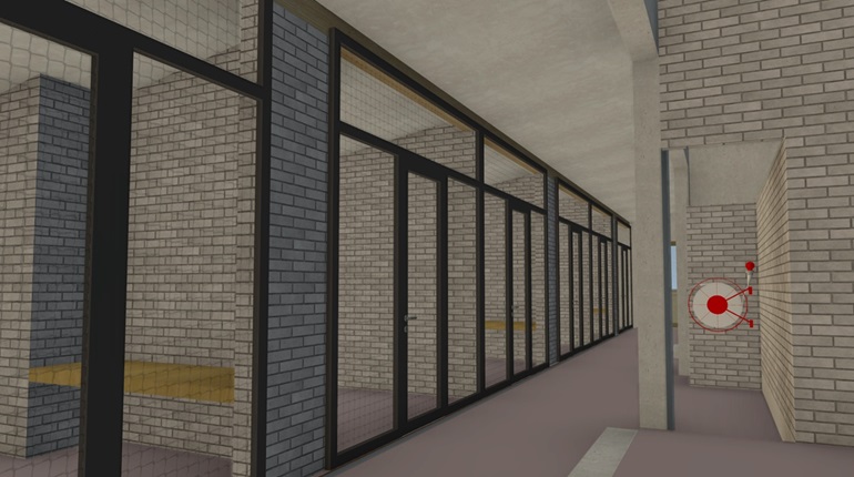 Visualiserung der Innenausrichtung der Tollwut Quarantäne Station