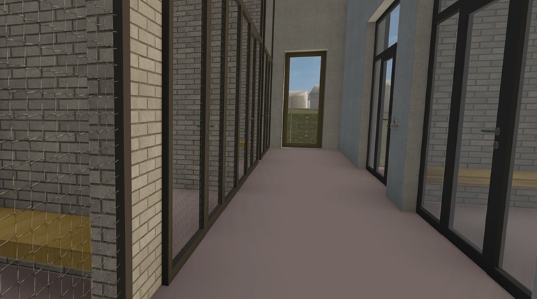 Visualiserung der Innenausrichtung der Tollwut Quarantäne Station