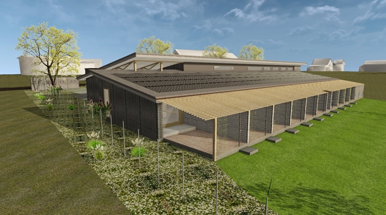 Visualisierung des Gebäudes der Tollwut Quarantäne Station